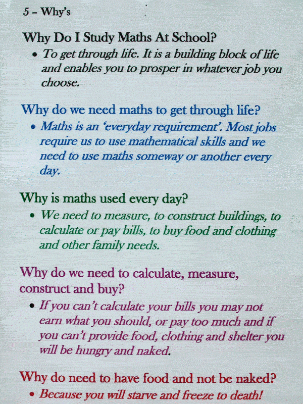 Five Whys: Why do we study mathematics?