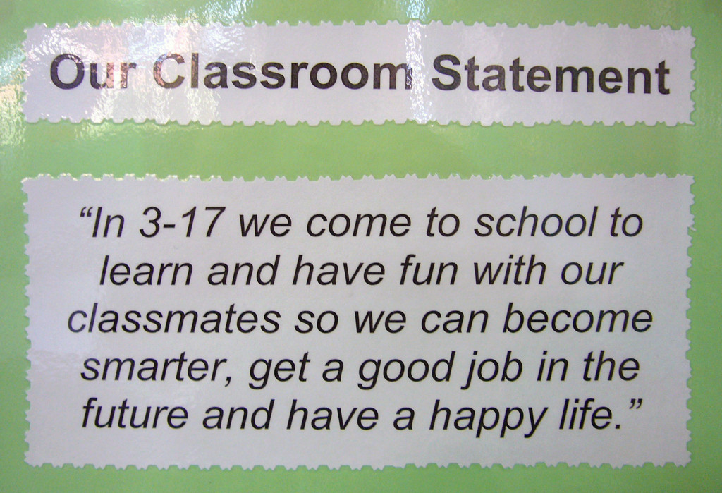 A class clarifies its purpose with a mission statement