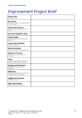 Improvement Project Brief Template