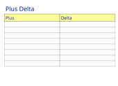 Printable Plus Delta Chart